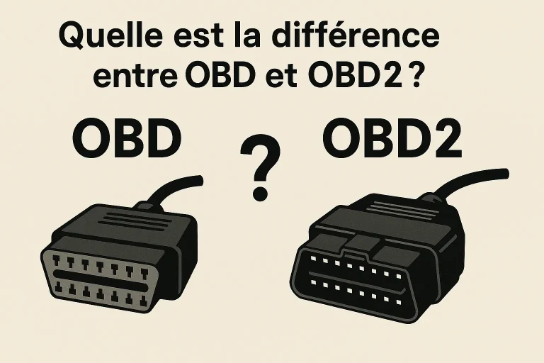 Différence entre connecteurs OBD et OBD2 illustrée