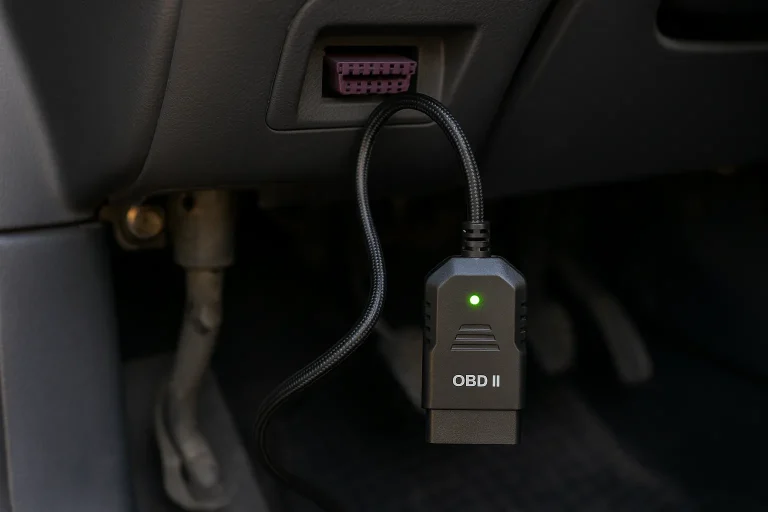 Valise OBD2 branchée sur un port OBD1 – Diagnostic automobile