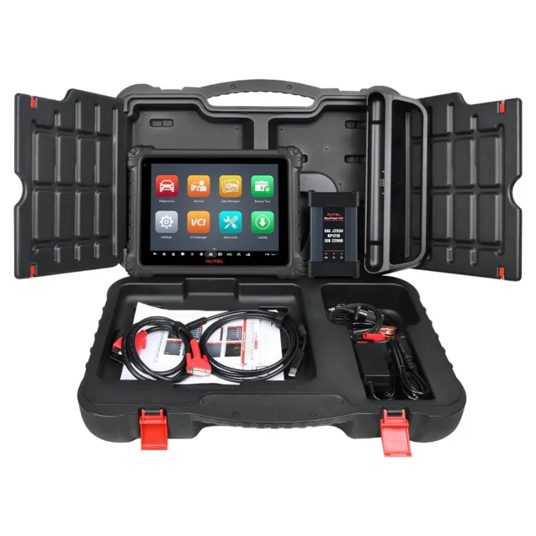 Contenu exhaustif du pack câbles, accessoires et mallette de transport pour Autel MaxiCOM Ultra Lite S