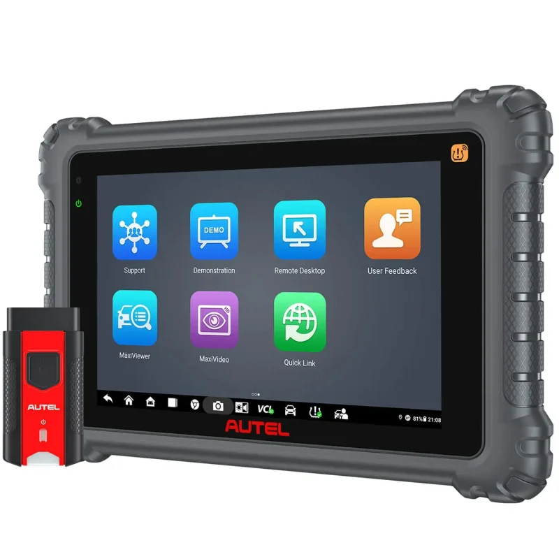 Autel MaxiCOM MK906 PRO2-TS de trois quarts avec interface VCI sans fil MaxiVCI V200