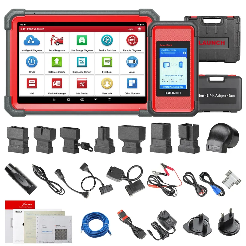 Launch X431 PRO5 station de diagnostic avec VCI SmartLink C V2.0, connecteurs et accessoires